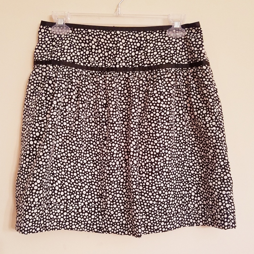The Limited Black & Tan Polka Dot Skirt - Size 4